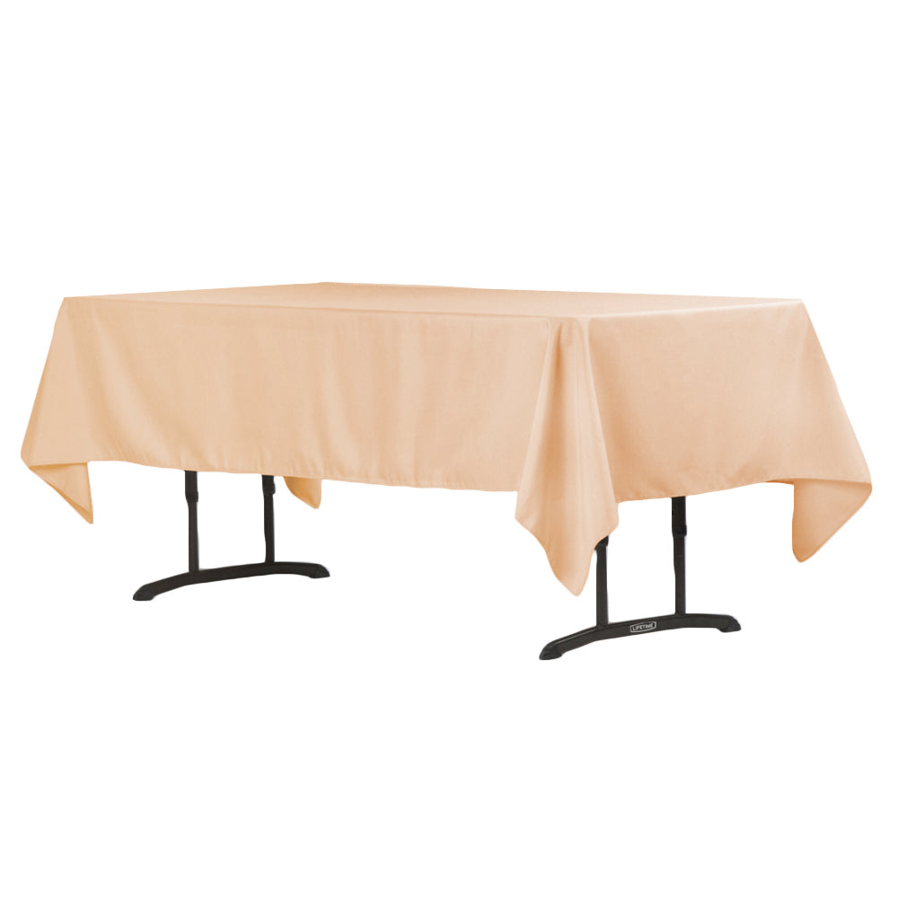 60"x102" Rectangular Polyester Tablecloth - Champagne - CV Linens