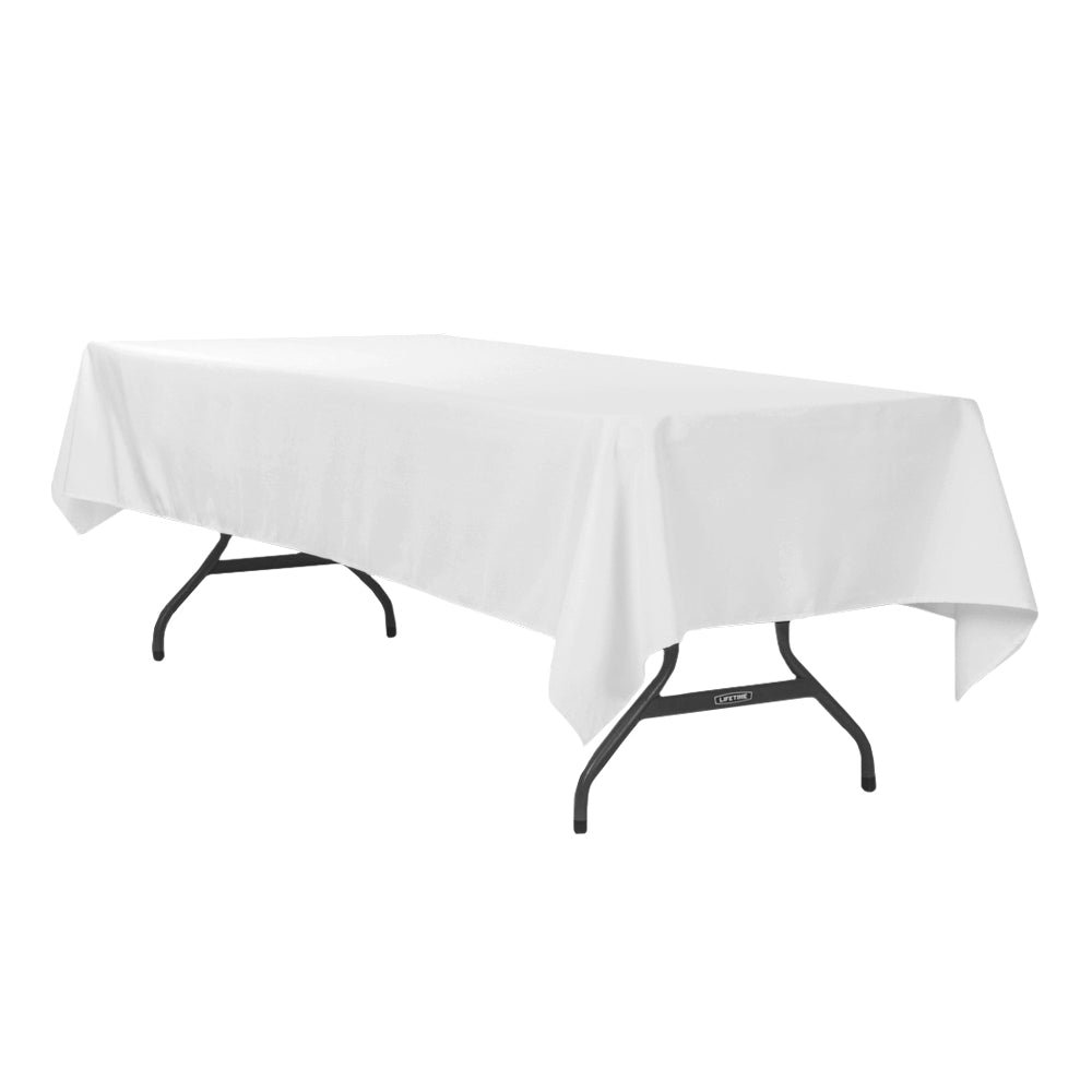 Economy Polyester Tablecloth 60"x120" Rectangular - White - CV Linens