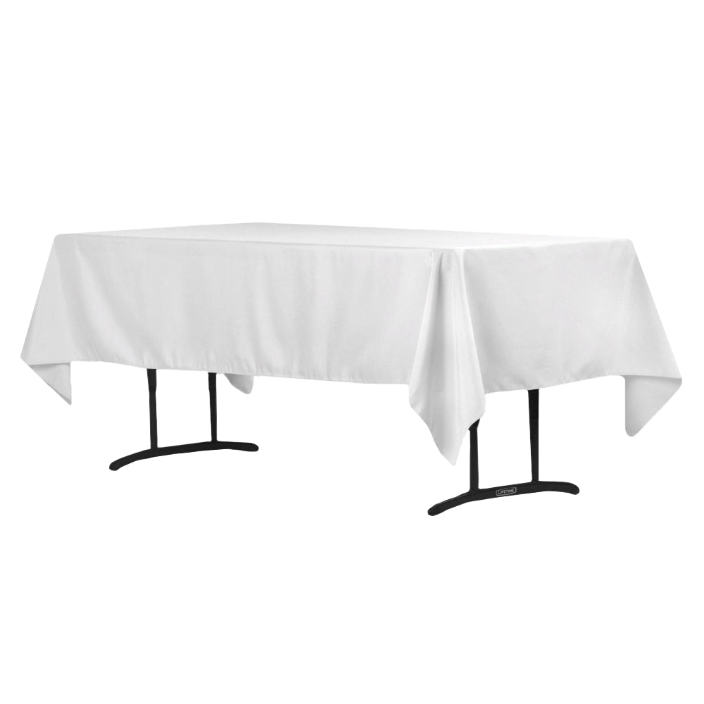 60"x102" Rectangular Polyester Tablecloth - White - CV Linens