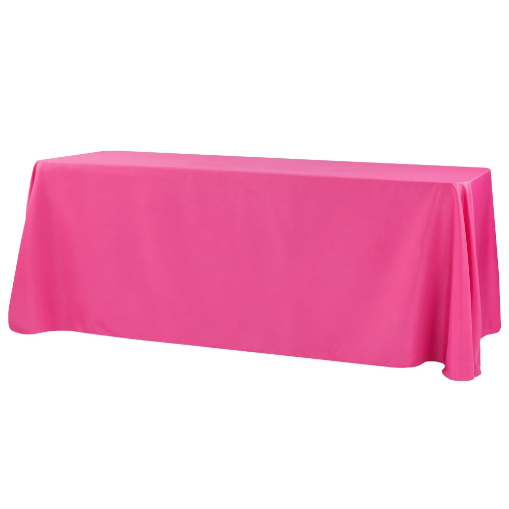 Economy Polyester Tablecloth 90"x156" Oblong Rectangular - Fuchsia - CV Linens