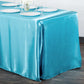 Satin Rectangular 90"x132" Tablecloth - Aqua Blue