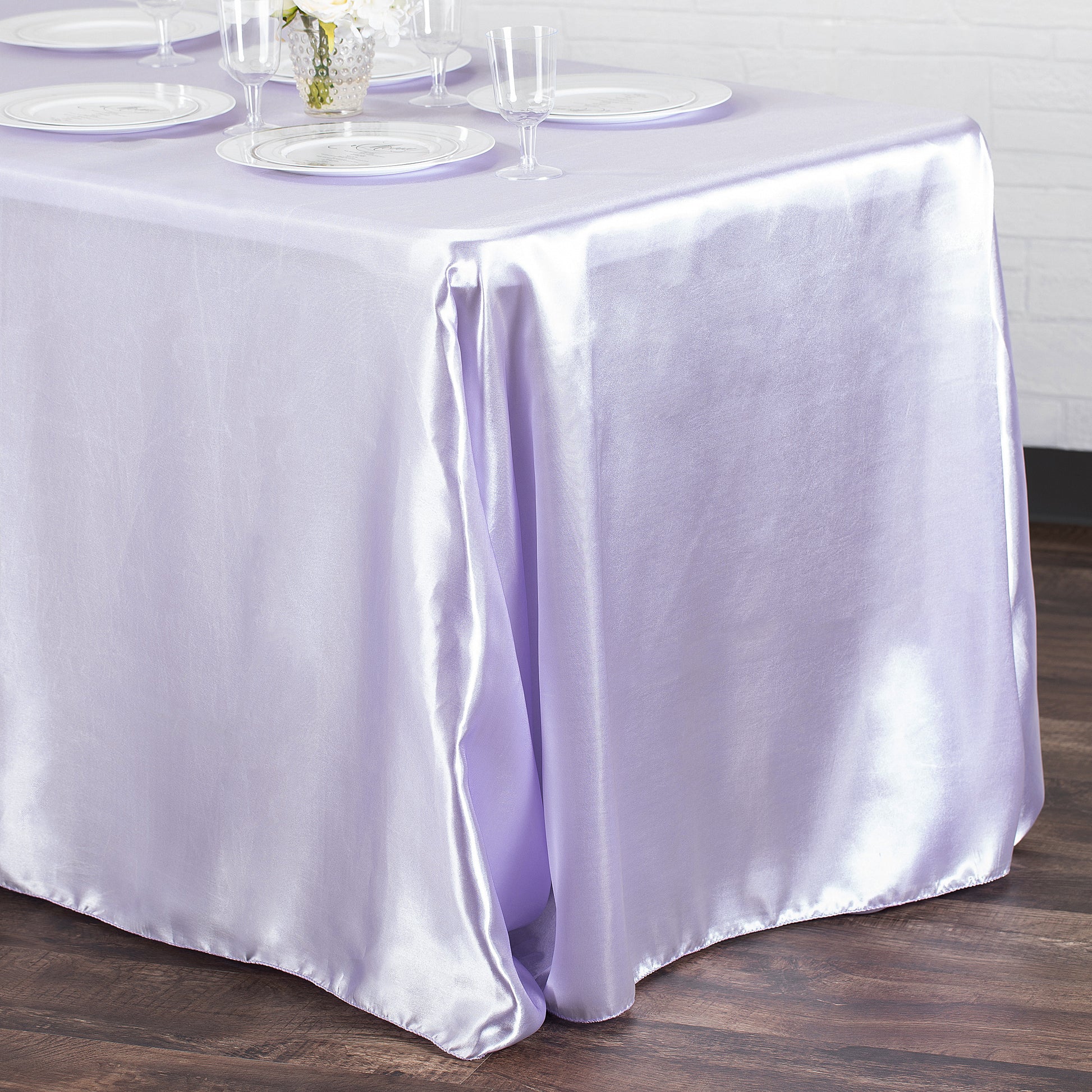 90"x156" Rectangular Satin Tablecloth - Lavender