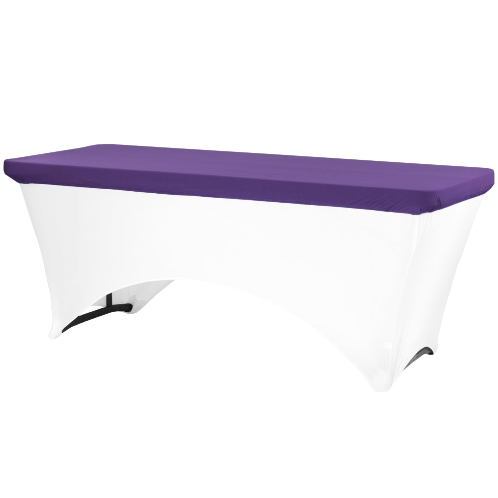 Spandex Table Topper/Cap 6 FT Rectangular - Purple - CV Linens