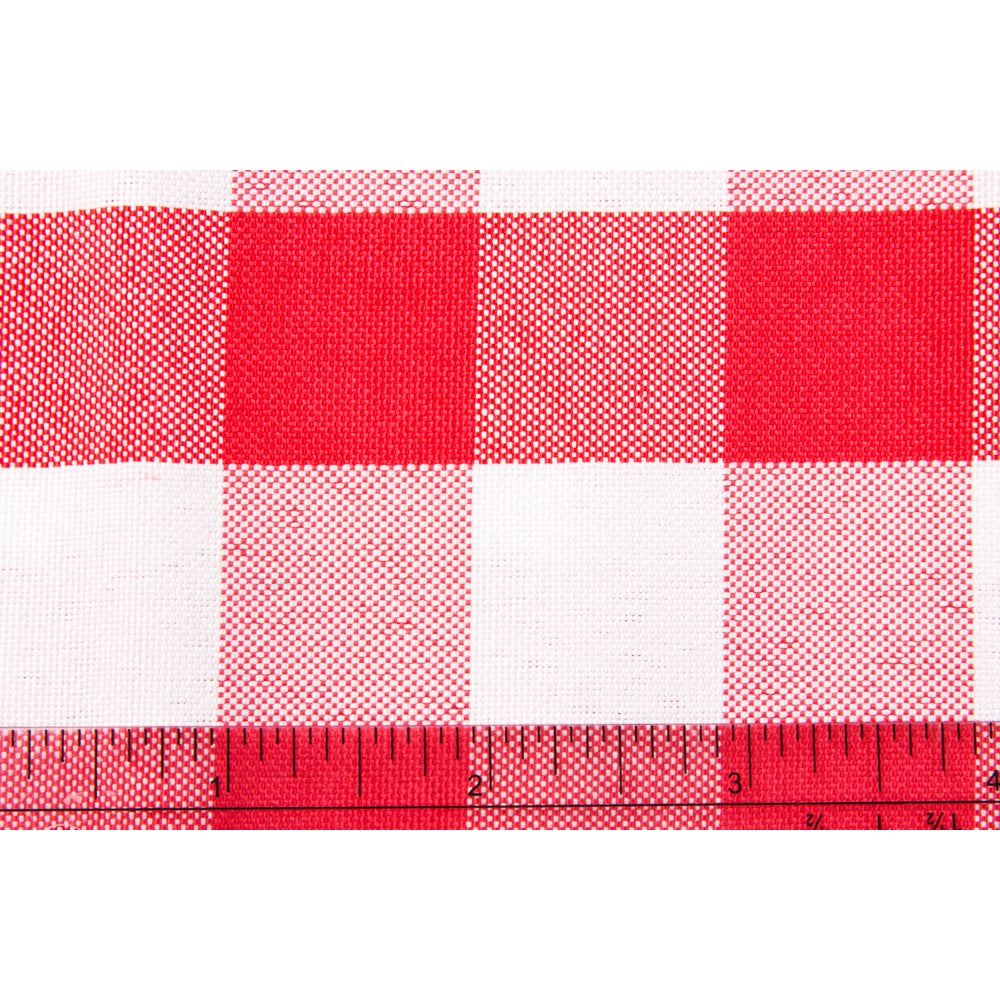 Gingham Checkered Rectangular Polyester Tablecloth 60"x102" - Red & White - CV Linens