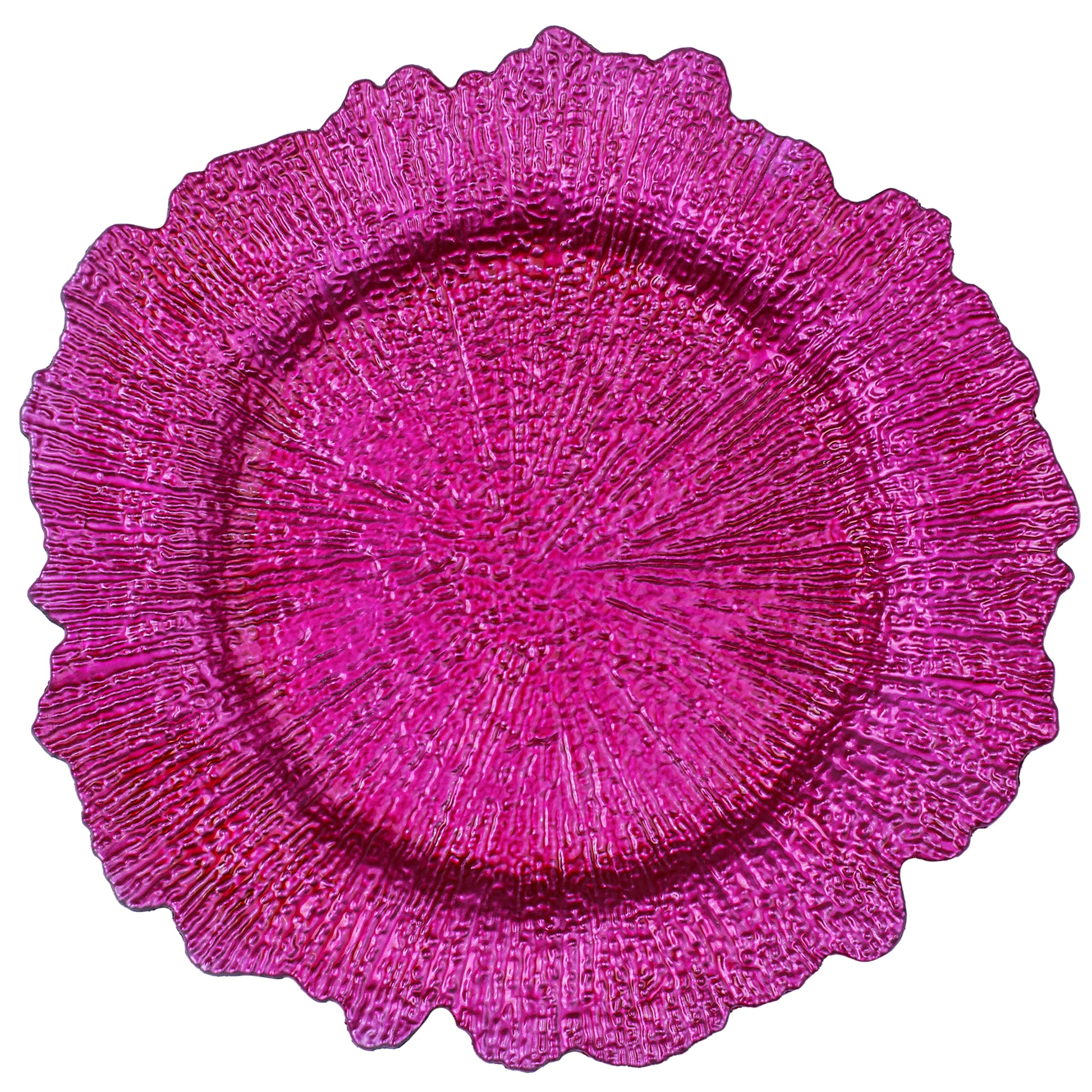 Reef Acrylic Plastic Charger Plate - Fuchsia - CV Linens