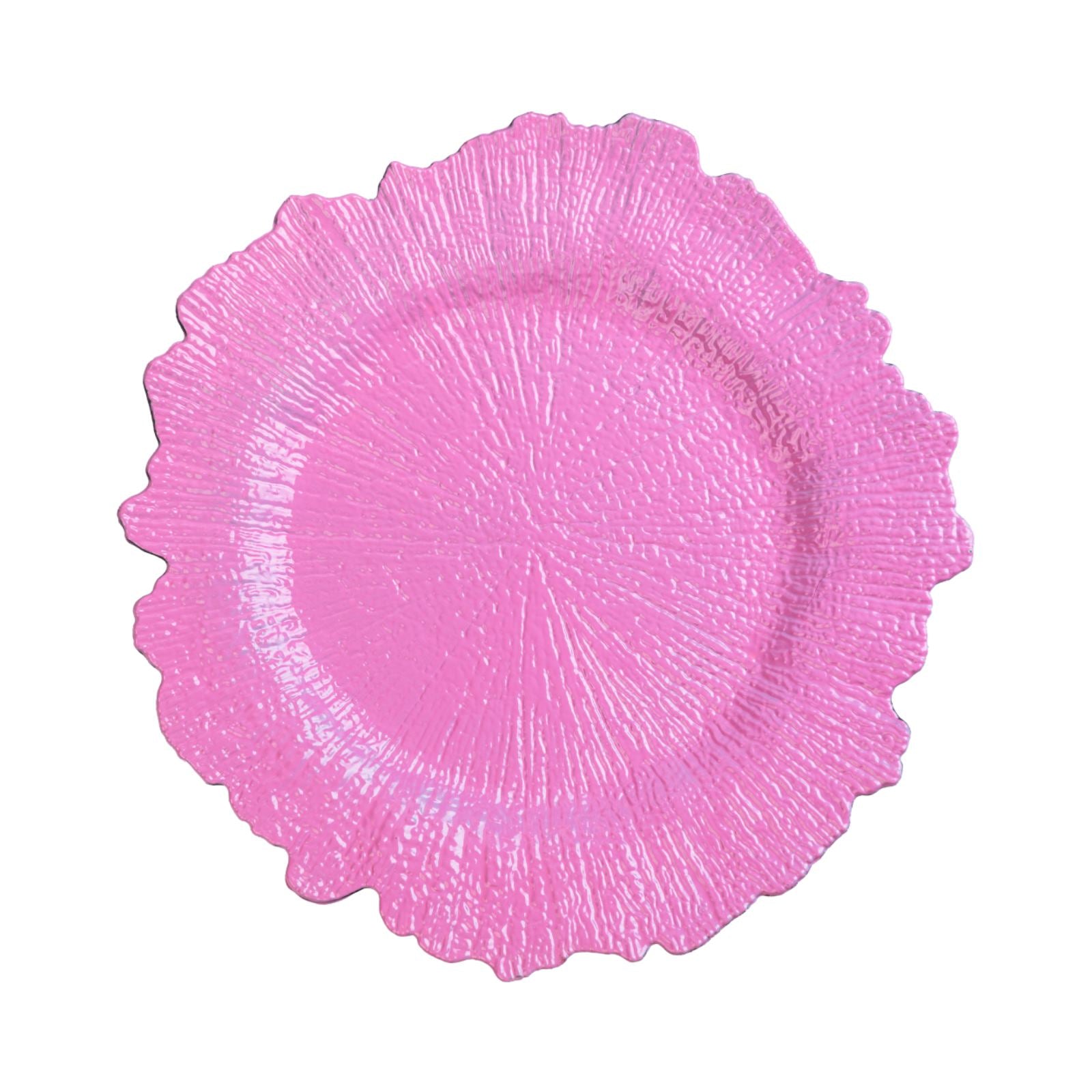 Reef Acrylic Plastic Charger Plate - Pink - CV Linens