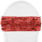 Rosette Spandex Chair Sash Band - Red - CV Linens