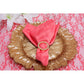 Round Diamond Rhinestone Metal Pin Sash Buckle - Gold | napkin | charger plate |