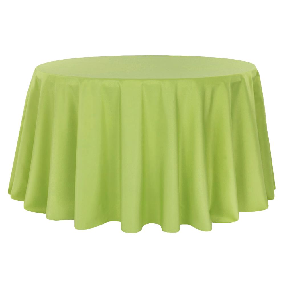 Economy Polyester Tablecloth 120" Round - Apple Green