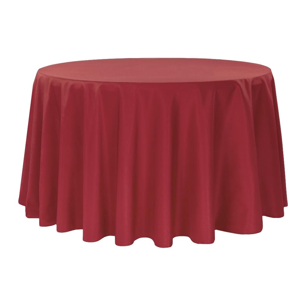 Economy Polyester Tablecloth 132" Round - Apple Red