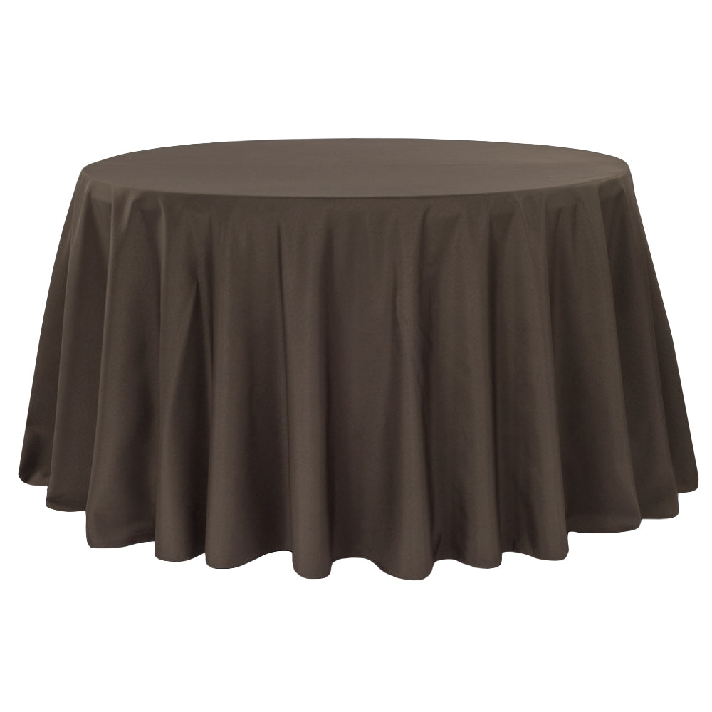 Economy Polyester Tablecloth 120" Round - Chocolate - CV Linens