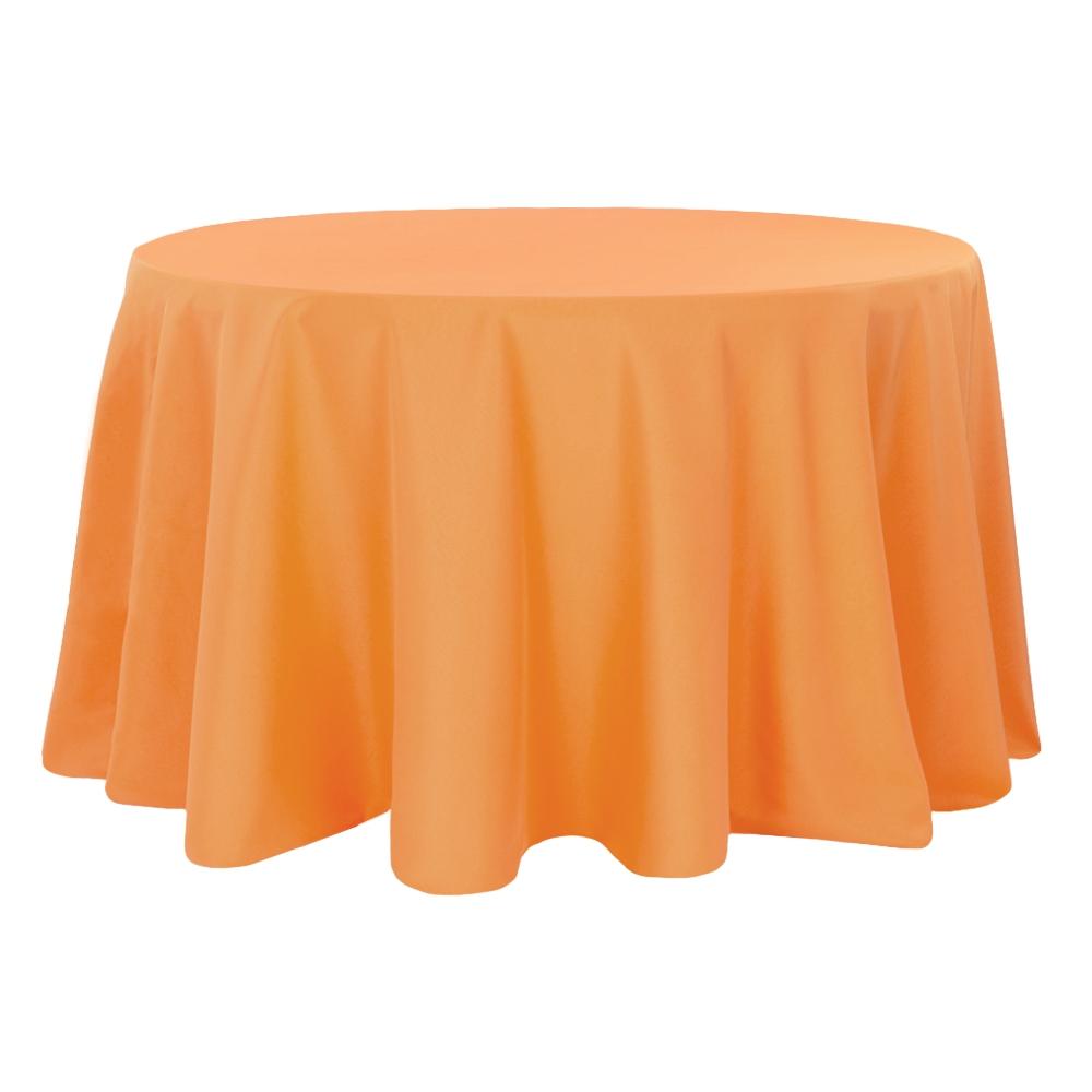 Economy Polyester Tablecloth 120" Round - Orange