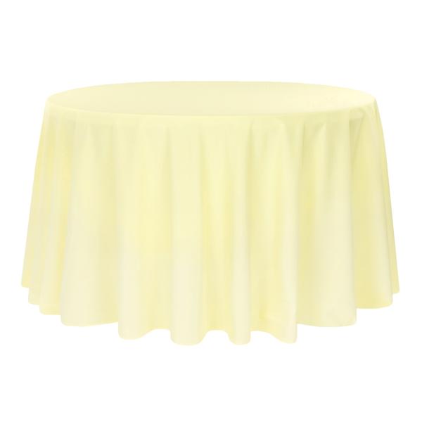 Economy Polyester Tablecloth 120" Round - Pastel Yellow