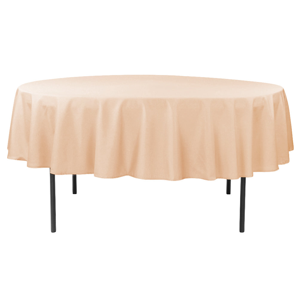 Polyester 90" Round Tablecloth - Champagne - CV Linens