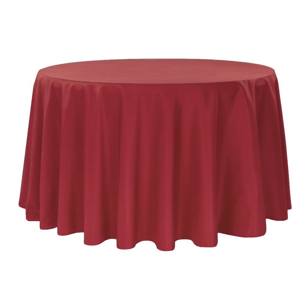 Polyester 108" Round Tablecloth - Apple Red - CV Linens
