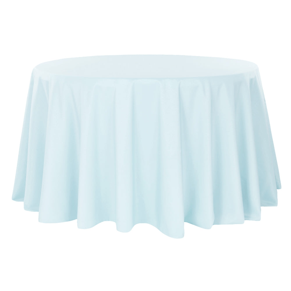 Round Polyester 132" Tablecloth - Baby Blue - CV Linens