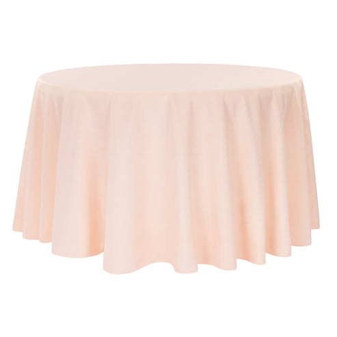 108 Round Blush Pink Polyester Tablecloth