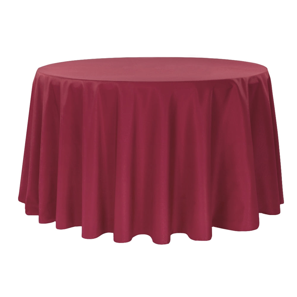 Polyester 120" Round Tablecloth - Burgundy - CV Linens