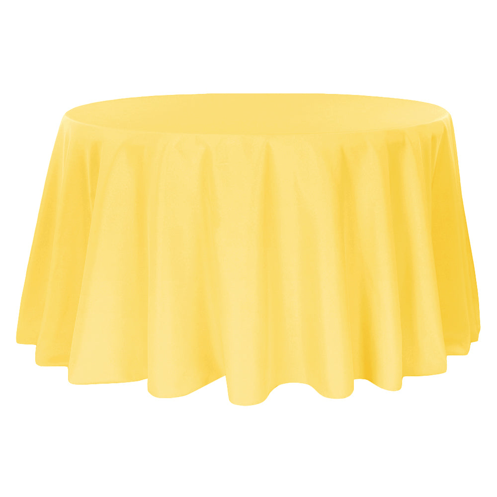 Round Polyester 132" Tablecloth - Canary Yellow - CV Linens