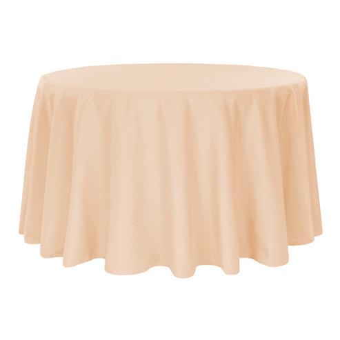 120 Round Champagne Polyester Tablecloth