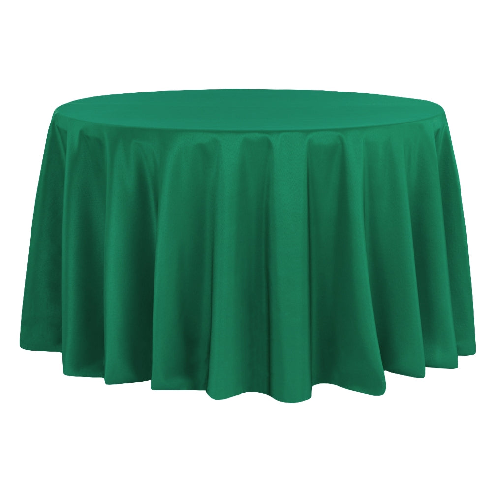 Round Polyester 132" Tablecloth - Emerald Green - CV Linens