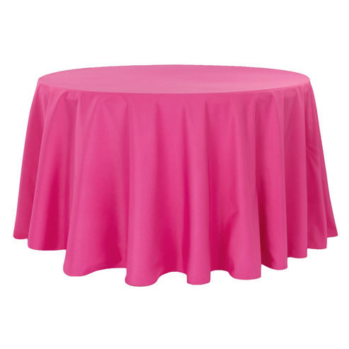 120 Round Fuchsia Polyester Tablecloth
