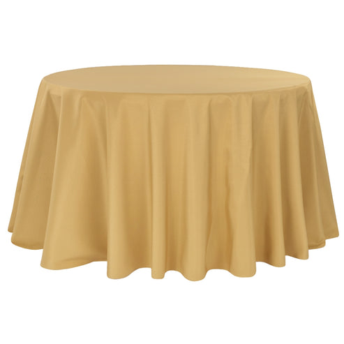 108 Round Gold Polyester Tablecloth