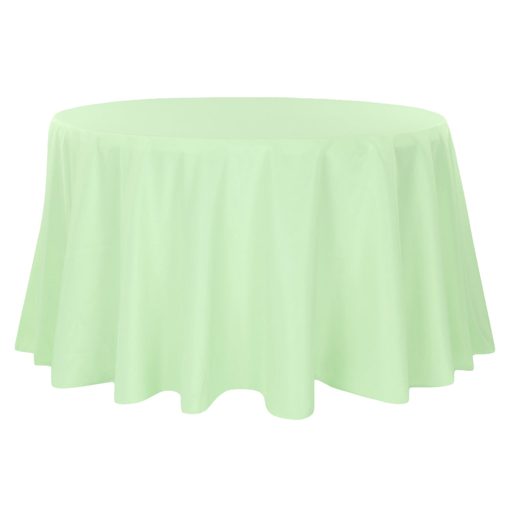 Polyester 108" Round Tablecloth - Mint Green - CV Linens