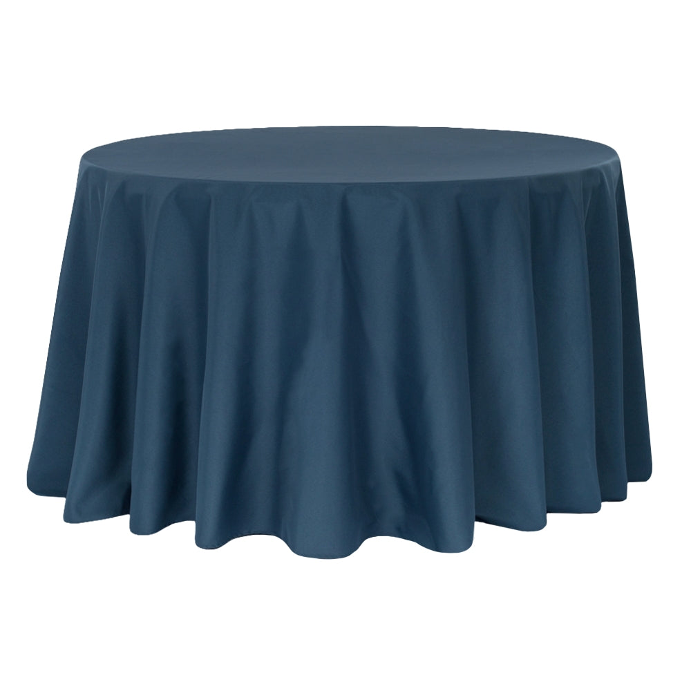 Round Polyester 132" Tablecloth - Navy Blue - CV Linens