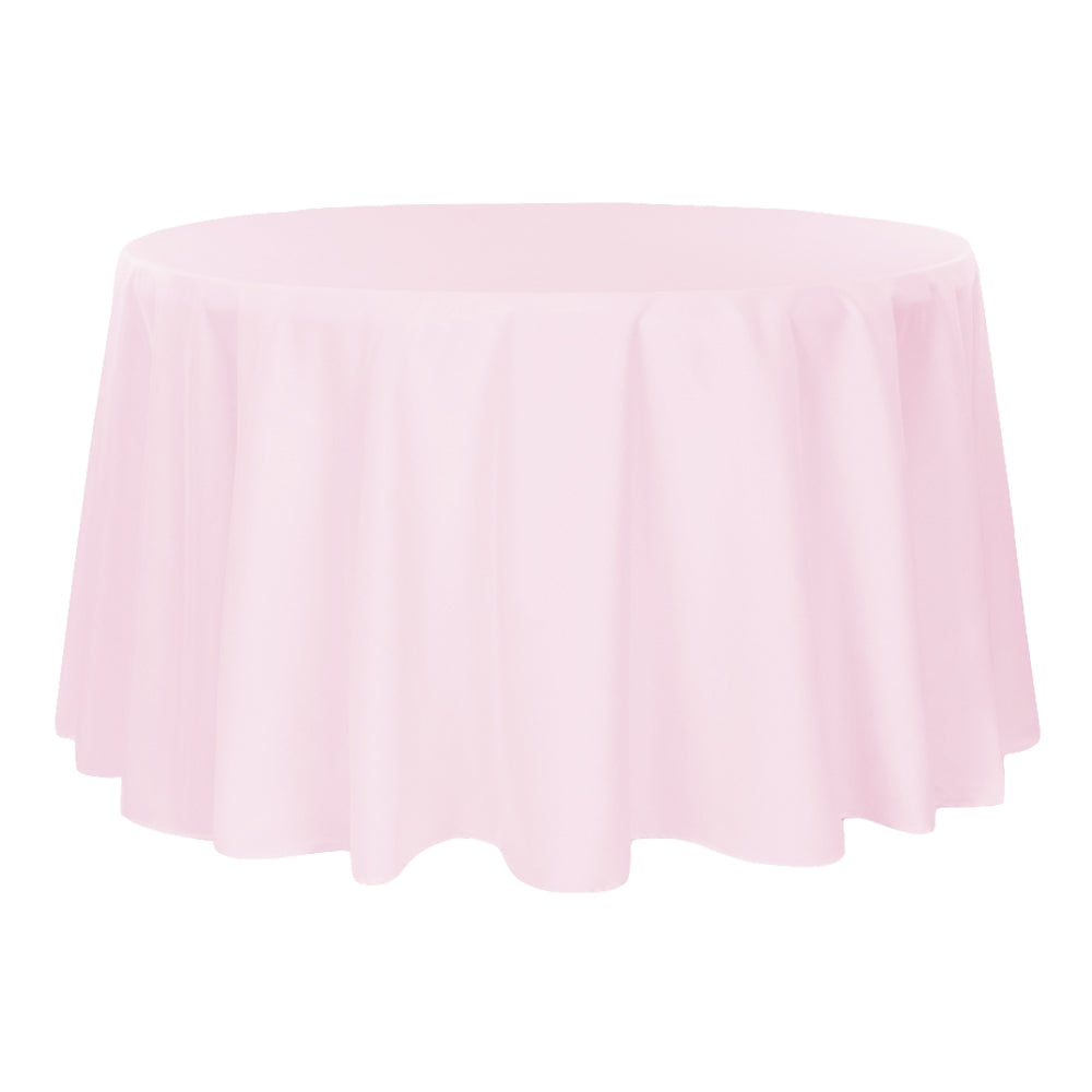 Round Polyester 132" Tablecloth - Pastel Pink - CV Linens