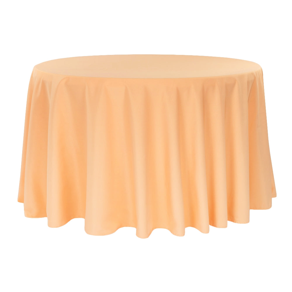 Round Polyester 132" Tablecloth - Peach - CV Linens
