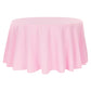 Economy Polyester Tablecloth 120" Round - Pink - CV Linens