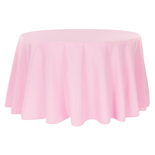 120 Round Pink Polyester Tablecloth