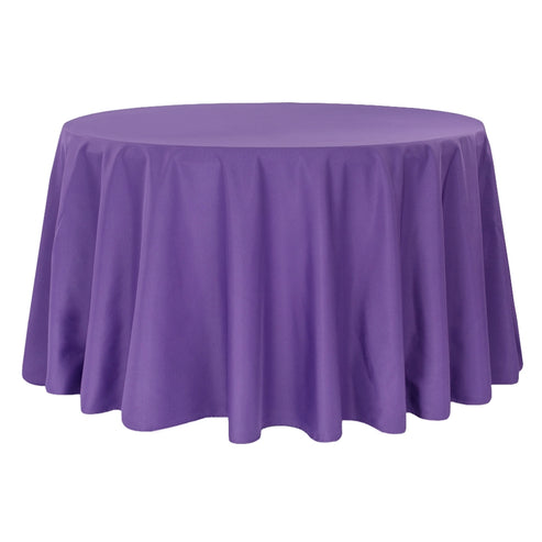 108 Round Purple Polyester Tablecloth