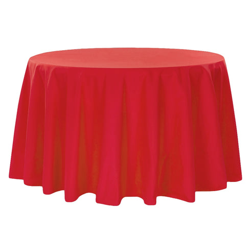 108 Round Red Polyester Tablecloth