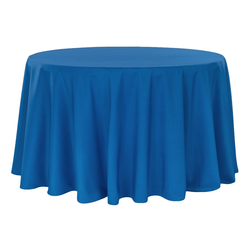 Round Polyester 132" Tablecloth - Royal Blue - CV Linens