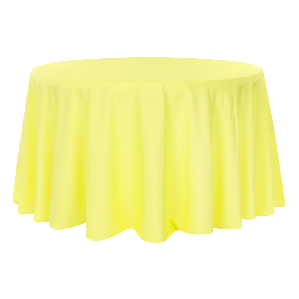 Polyester 120" Round Tablecloth - Yellow - CV Linens