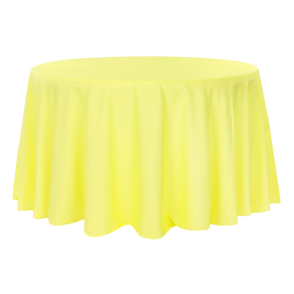 120 Round Yellow Polyester Tablecloth