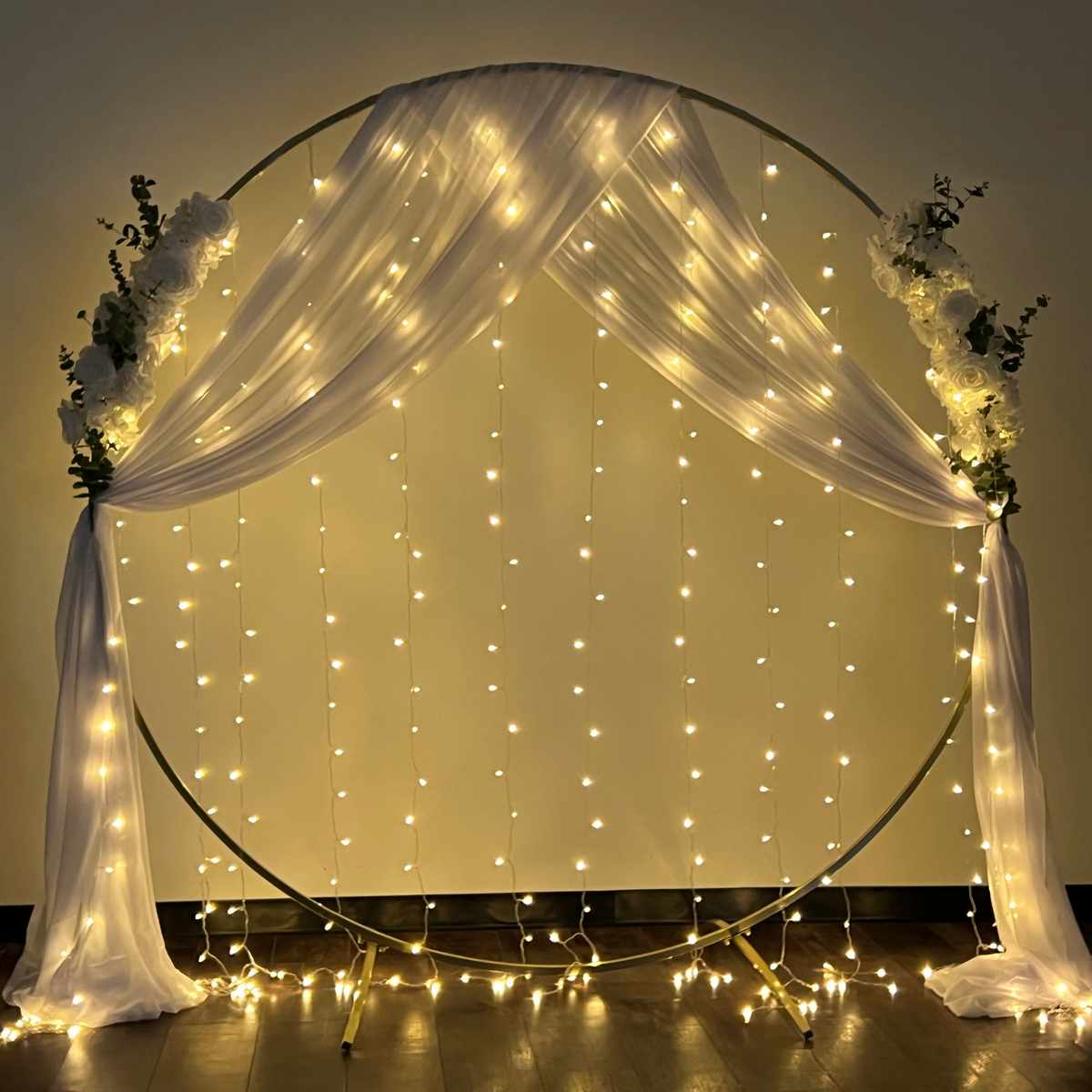 Back Drop Round Circle String Backdrop Wedding 6.5ft Round Backdrop Stand Metal
