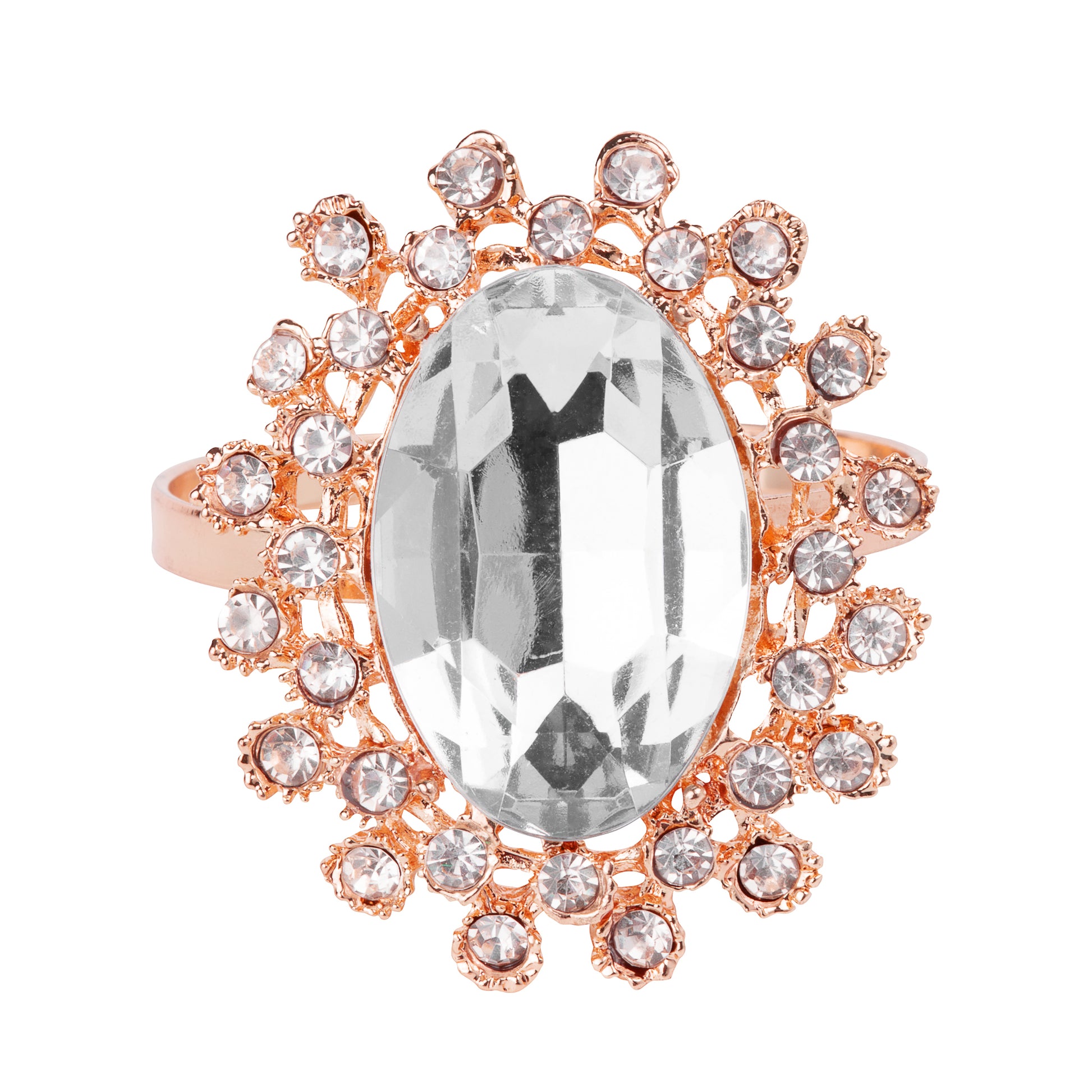 Royal Diamond Napkin Ring Holder - Blush/Rose Gold - CV Linens