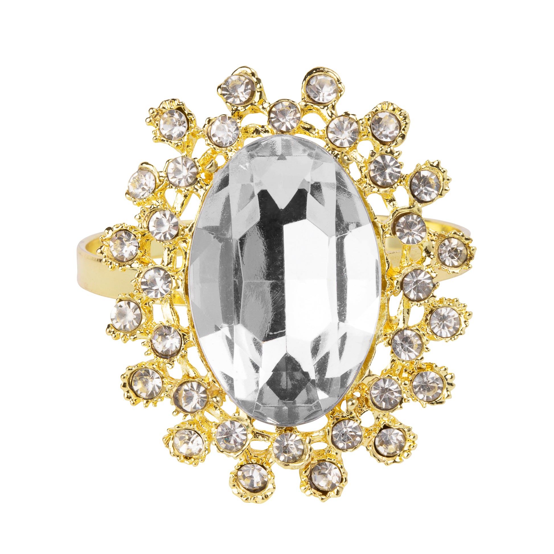 Royal Diamond Napkin Ring Holder - Gold - CV Linens