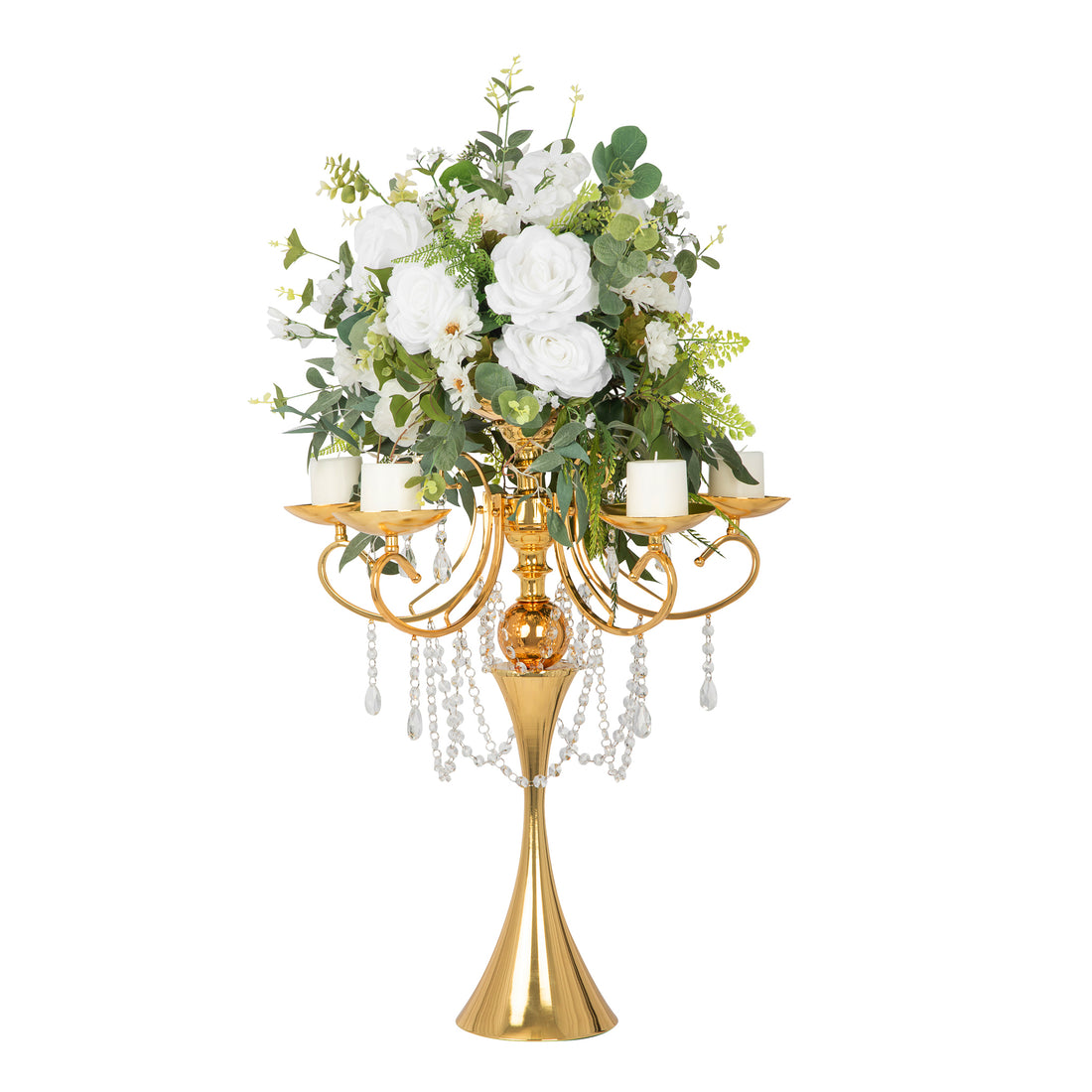 Wholesale Gold Hanging Crystal Candelabra Centerpiece CV Linens