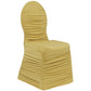Ruched Fashion Spandex Banquet Chair Cover - Gold - CV Linens