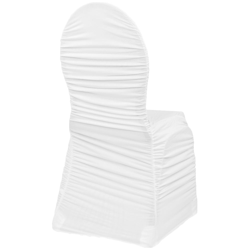 Ruched Fashion Spandex Banquet Chair Cover - White - CV Linens
