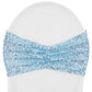 Glitz Ruffle Sequin Spandex Chair Band Sash - Baby Blue - CV Linens