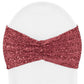 Glitz Ruffle Sequin Spandex Chair Band Sash - Burgundy - CV Linens
