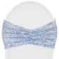 Glitz Ruffle Sequin Spandex Chair Band Sash - Dusty Blue - CV Linens