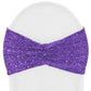 Glitz Ruffle Sequin Spandex Chair Band Sash - Purple - CV Linens