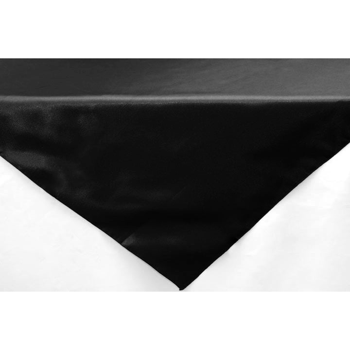 Square 54" Satin Table Overlay - Black - CV Linens