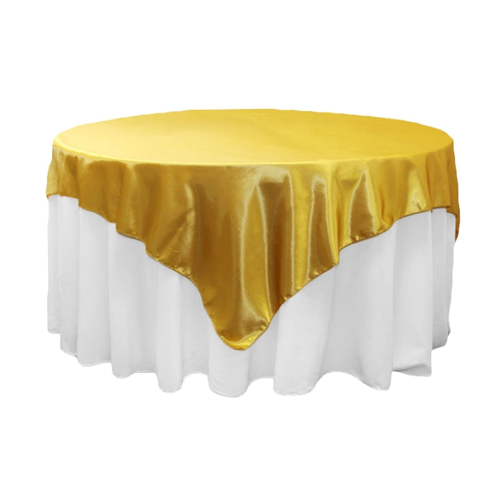 Square 72" SATIN Table Overlay - Bright Gold - CV Linens